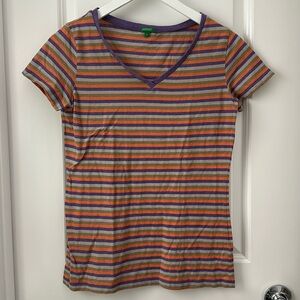United Colors Of Benetton Striped V Neck Shirt